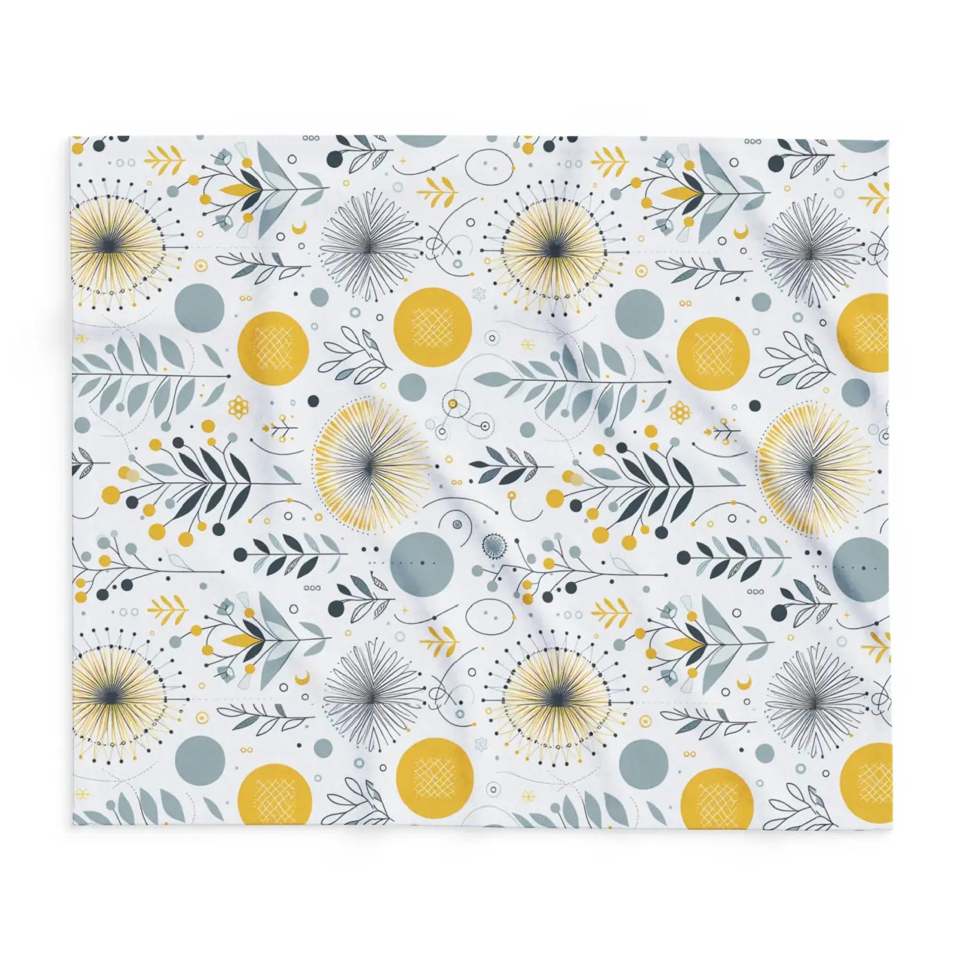 Arctic Fleece Blanket - Bold Yellow Floral Comfort - DipaliZ