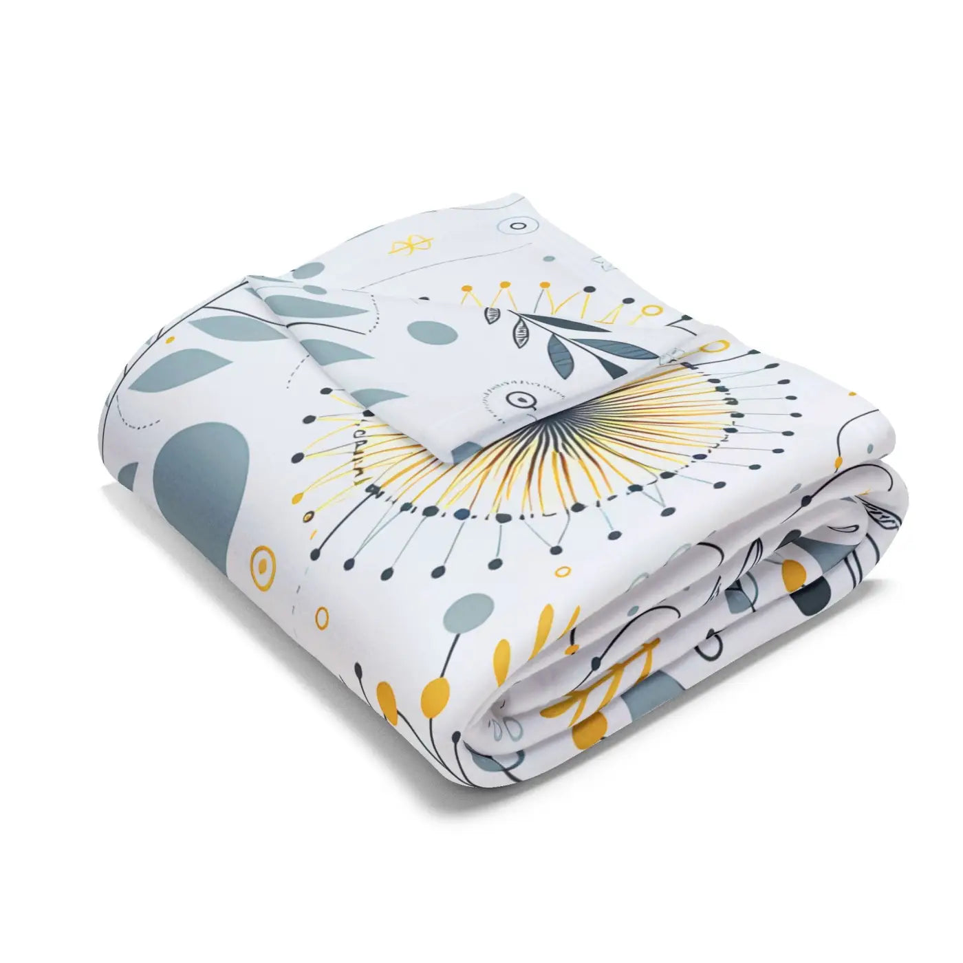 Arctic Fleece Blanket - Bold Yellow Floral Comfort - DipaliZ