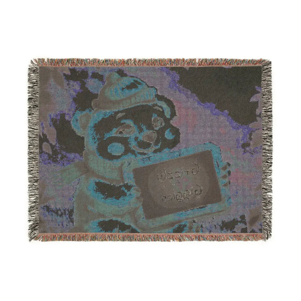 Cozy Grizzly Bear Giggles Woven Blanket - Warm and Whimsical - DipaliZ