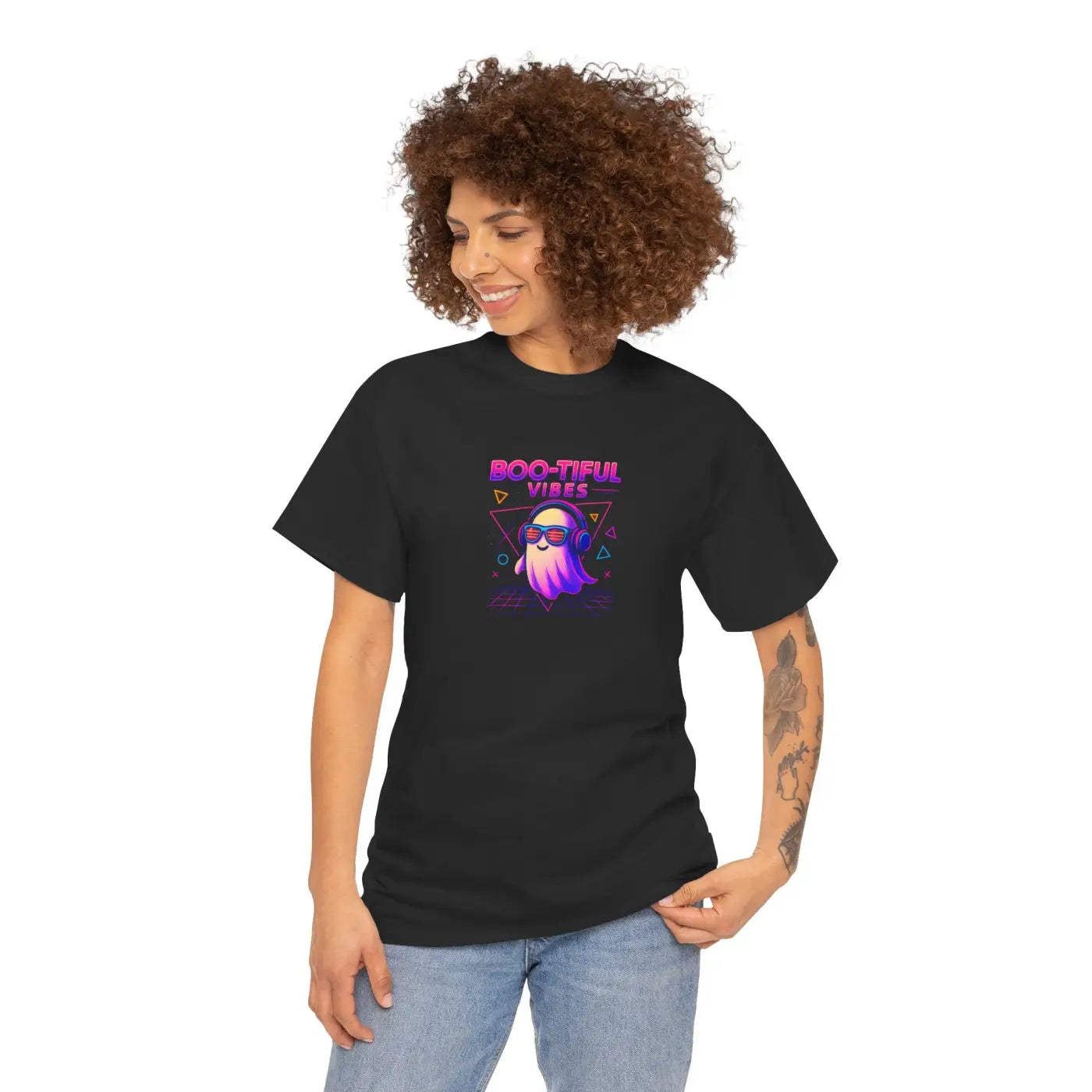 Groovy Graphic Tee - Spooky Cute Neon Orange Vibes - DipaliZ
