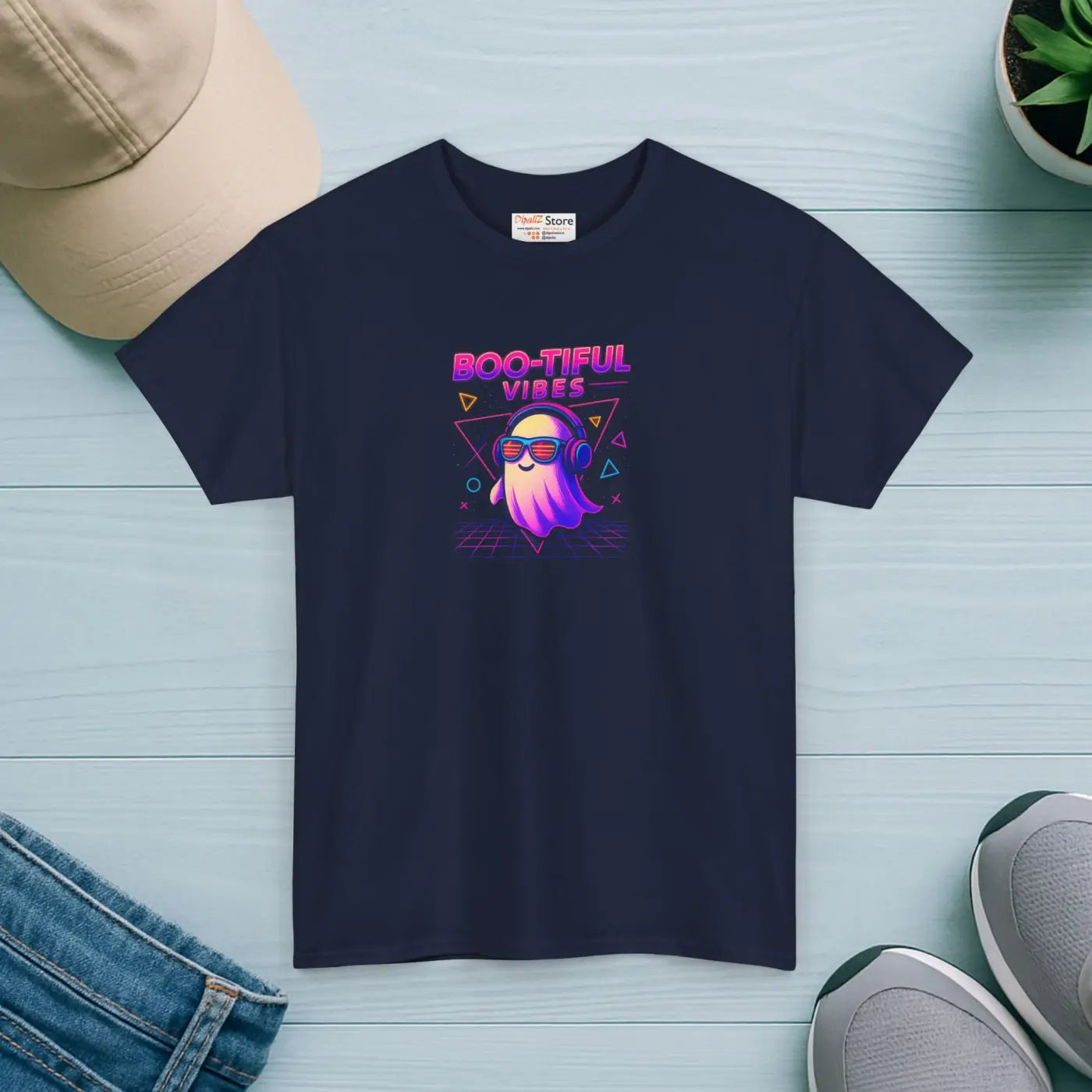 Groovy Graphic Tee - Spooky Cute Neon Orange Vibes - DipaliZ