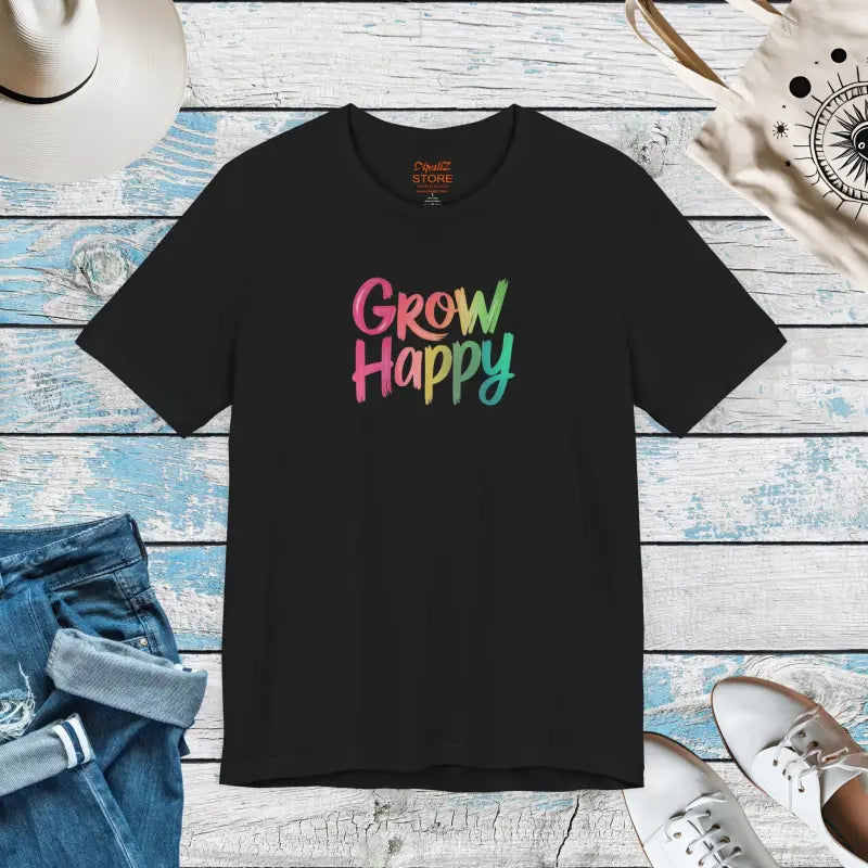 Comfy Classic Unisex Jersey Short Sleeve Tee - Grow Happy - DipaliZ