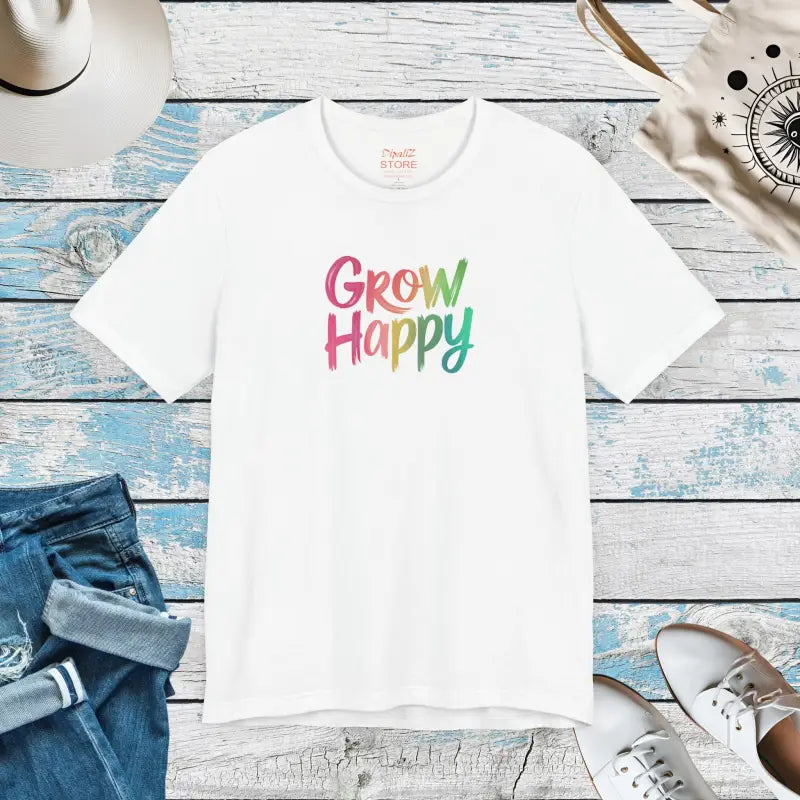 Comfy Classic Unisex Jersey Short Sleeve Tee - Grow Happy - DipaliZ