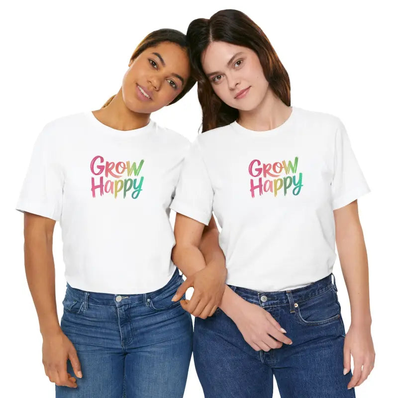 Comfy Classic Unisex Jersey Short Sleeve Tee - Grow Happy - DipaliZ