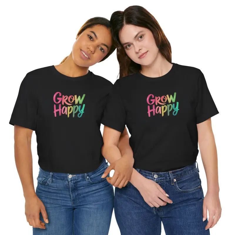 Comfy Classic Unisex Jersey Short Sleeve Tee - Grow Happy - DipaliZ