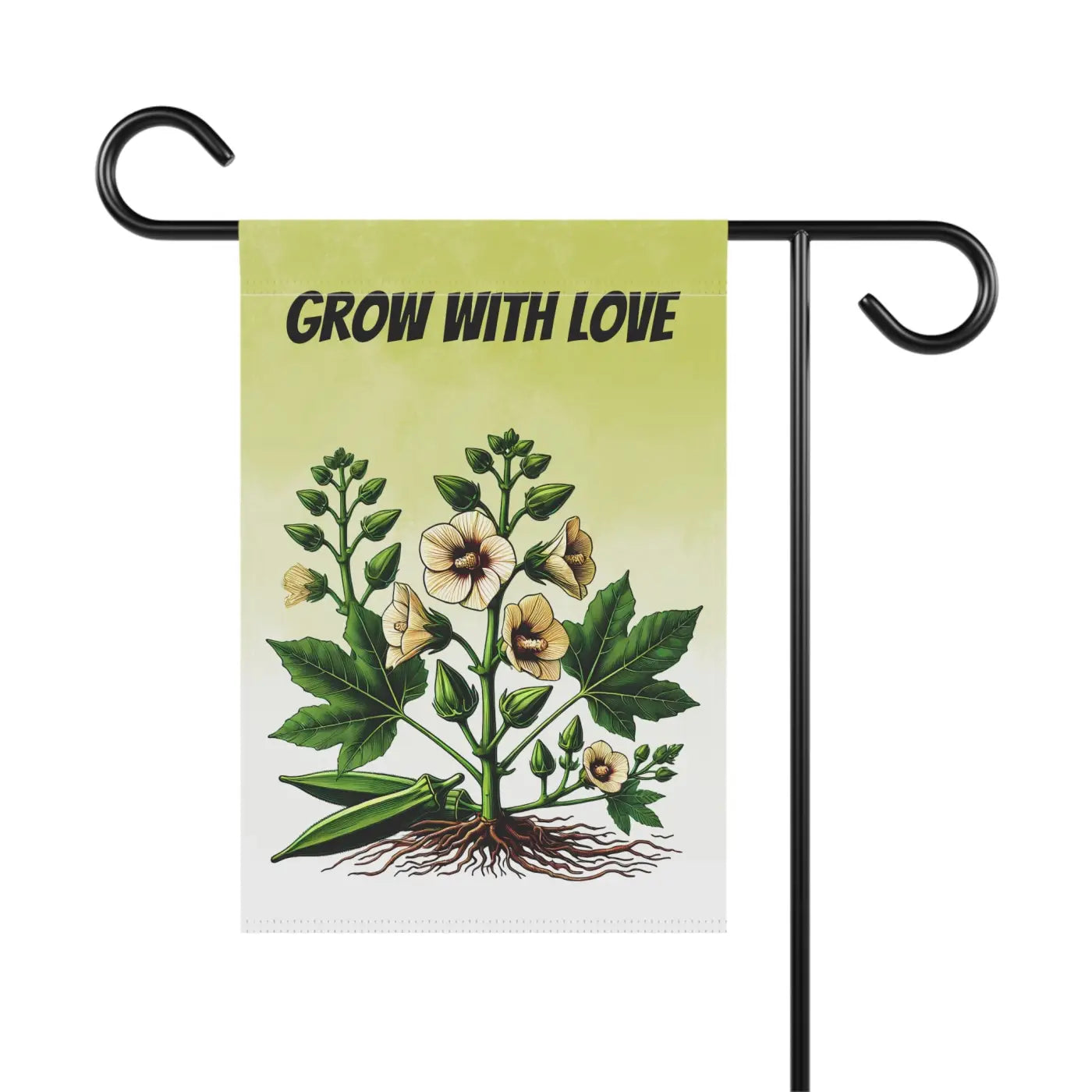 Vibrant Okra Vegetable Plant Banner - Poly Poplin Canvas - DipaliZ