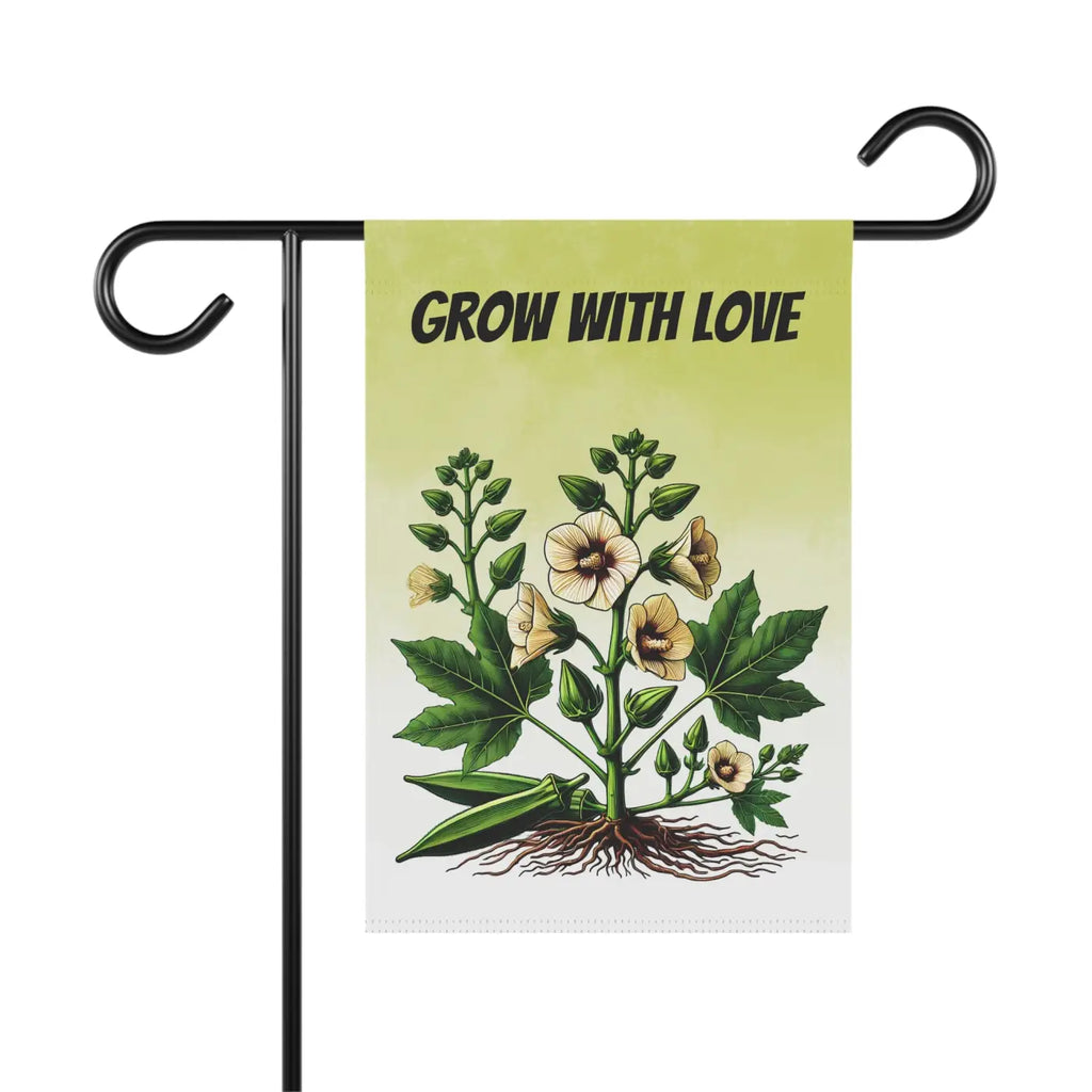 Vibrant Okra Vegetable Plant Banner - Poly Poplin Canvas - DipaliZ