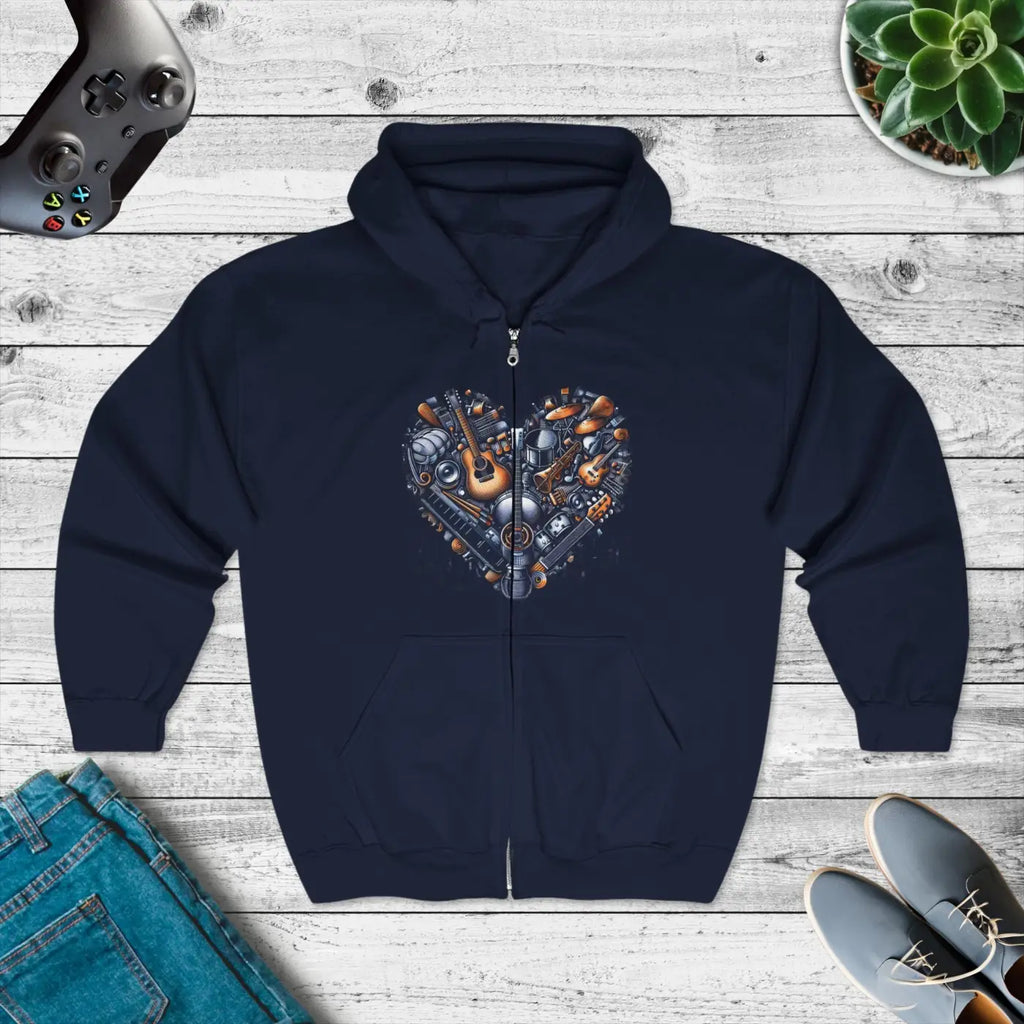 Heart Mechanic Hoodie - Guitar Relaxed Fit Vibes - DipaliZ