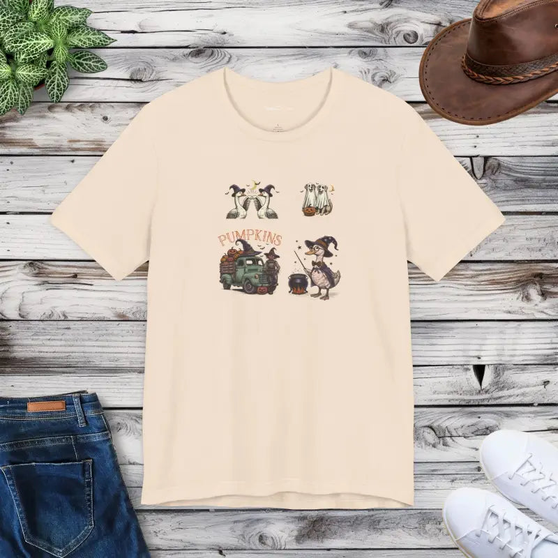 Unisex Jersey Short Sleeve Tee - Halloween Farm Animals - DipaliZ