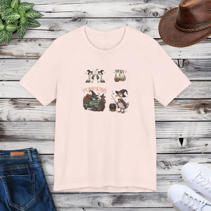 Unisex Jersey Short Sleeve Tee - Halloween Farm Animals - DipaliZ
