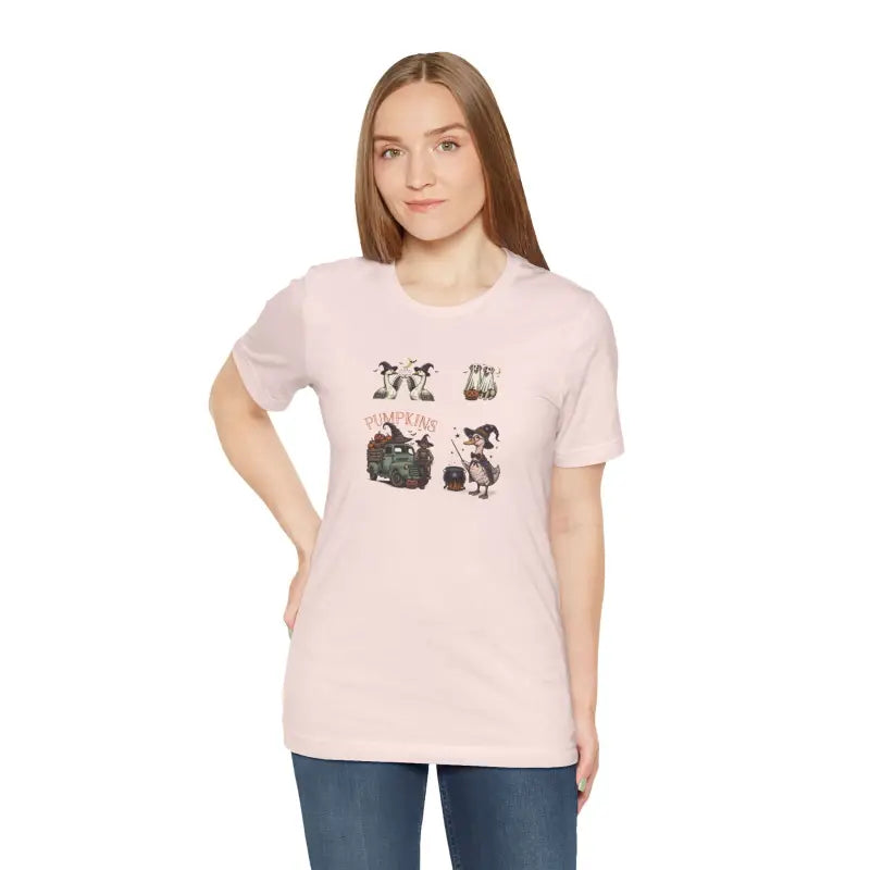 Unisex Jersey Short Sleeve Tee - Halloween Farm Animals - DipaliZ