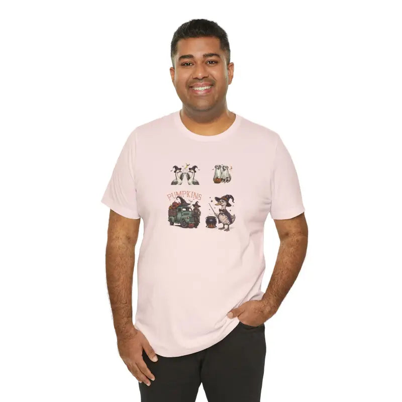 Unisex Jersey Short Sleeve Tee - Halloween Farm Animals - DipaliZ