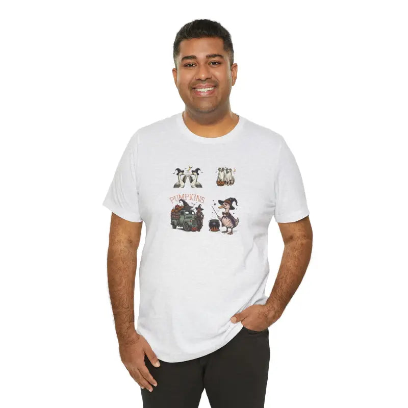 Unisex Jersey Short Sleeve Tee - Halloween Farm Animals - DipaliZ