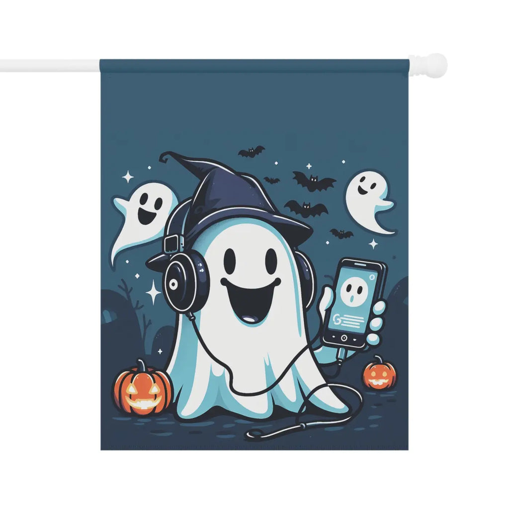 Ghost House Banner - Spooky Halloween Poly Poplin Fabric - DipaliZ