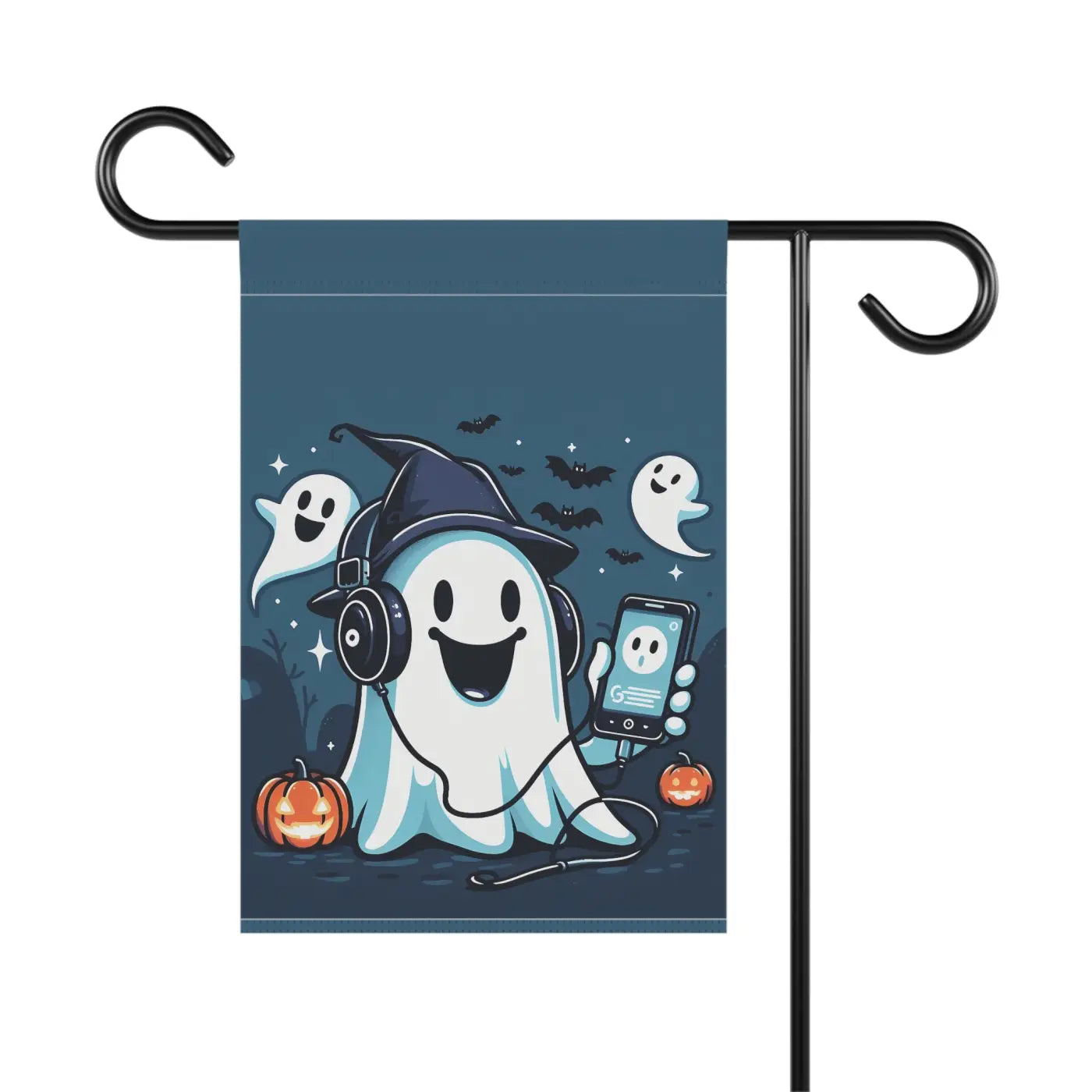 Ghost House Banner - Spooky Halloween Poly Poplin Fabric - DipaliZ