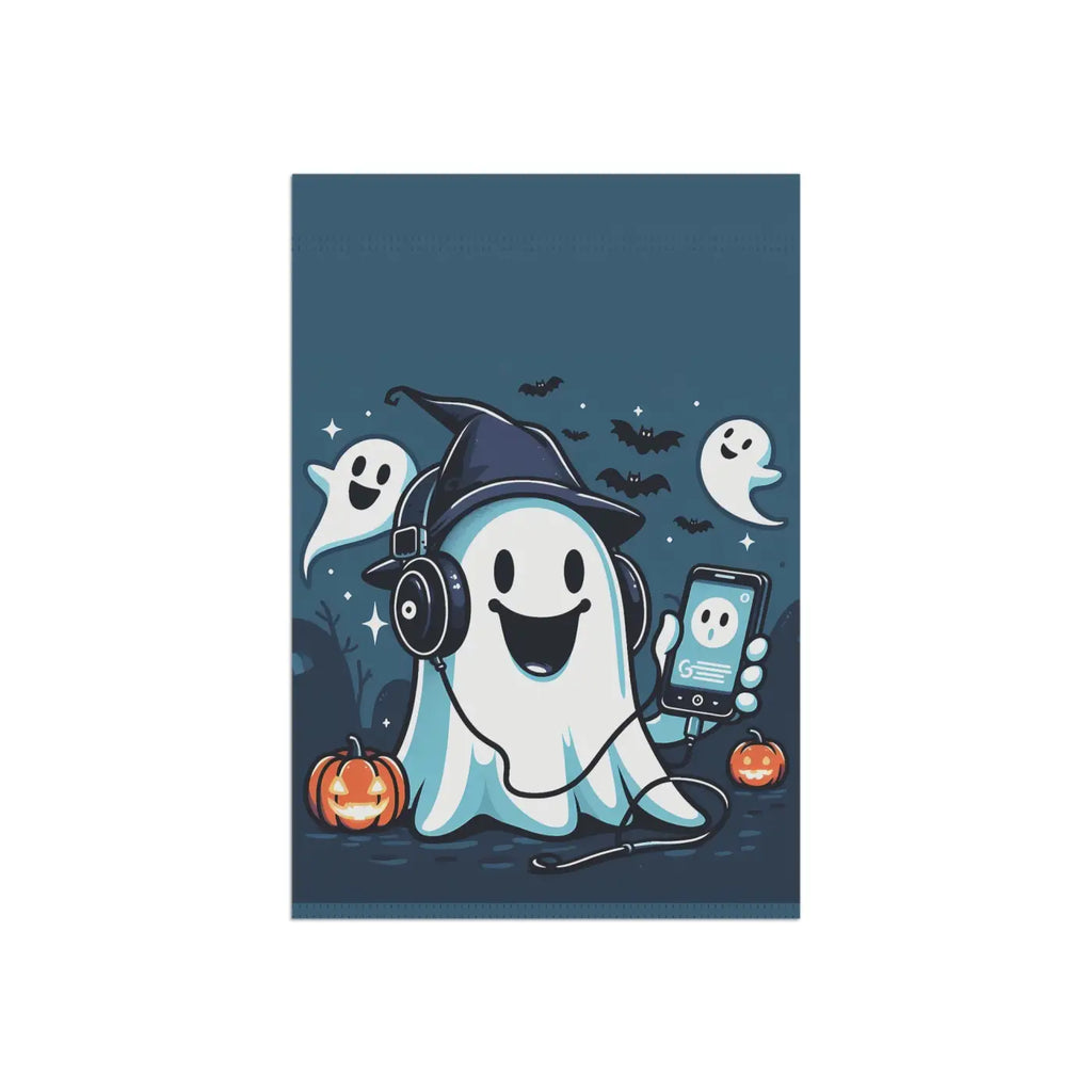 Ghost House Banner - Spooky Halloween Poly Poplin Fabric - DipaliZ
