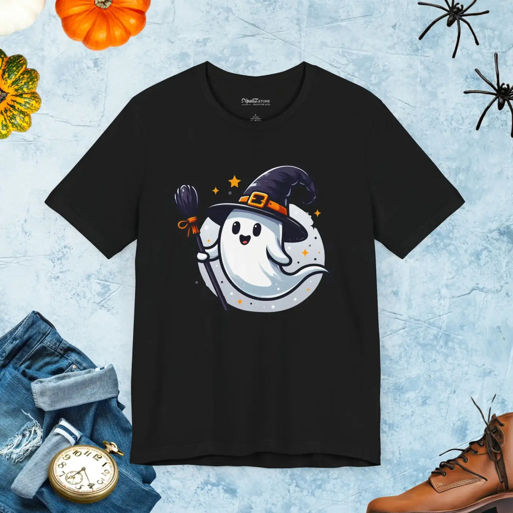 Ghost Unisex Jersey Halloween Tee - Spooky Comfort Style - DipaliZ
