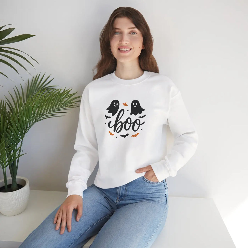 Ghosts Crewneck Sweatshirt - Cozy Fall Halloween Vibe - DipaliZ