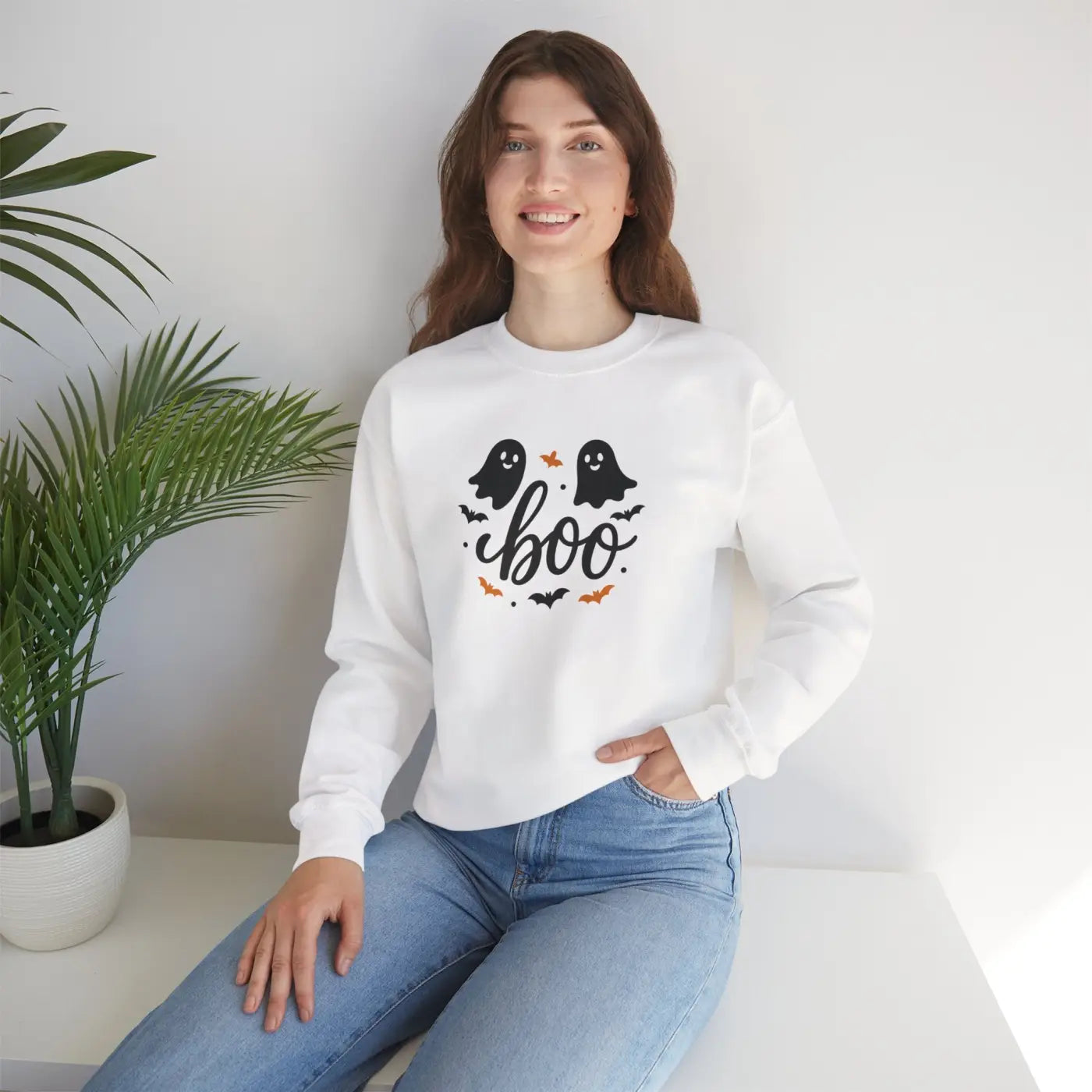 Ghosts Crewneck Sweatshirt - Cozy Fall Halloween Vibe - DipaliZ