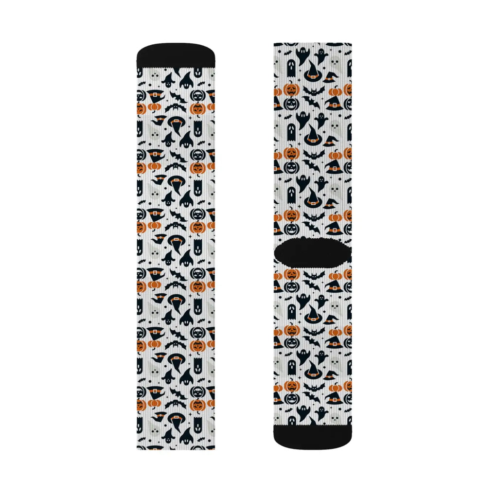 Spooky Sublimation Socks - Ribbed Tube Design - DipaliZ