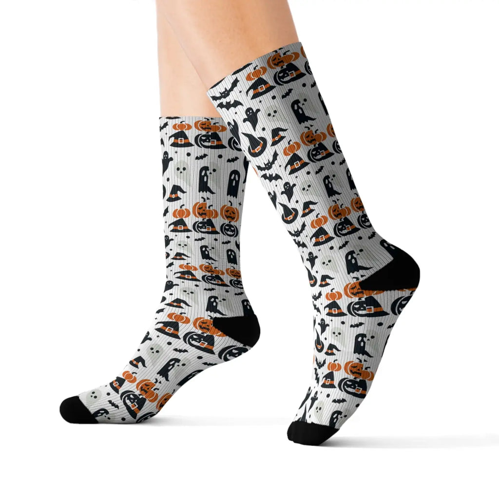 Spooky Sublimation Socks - Ribbed Tube Design - DipaliZ