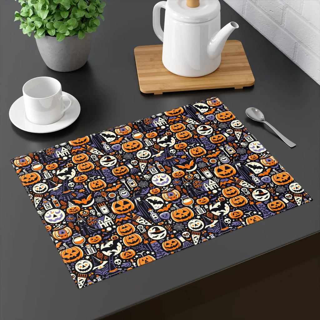 Halloween Jack O Lanterns Placemat - Spooky Table Decor - DipaliZ