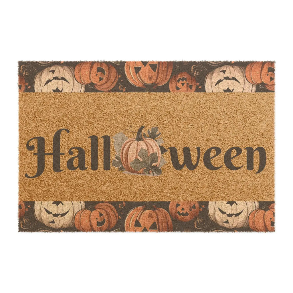 Custom Halloween Pumpkins Doormat - Tufted Coir Coconut - DipaliZ