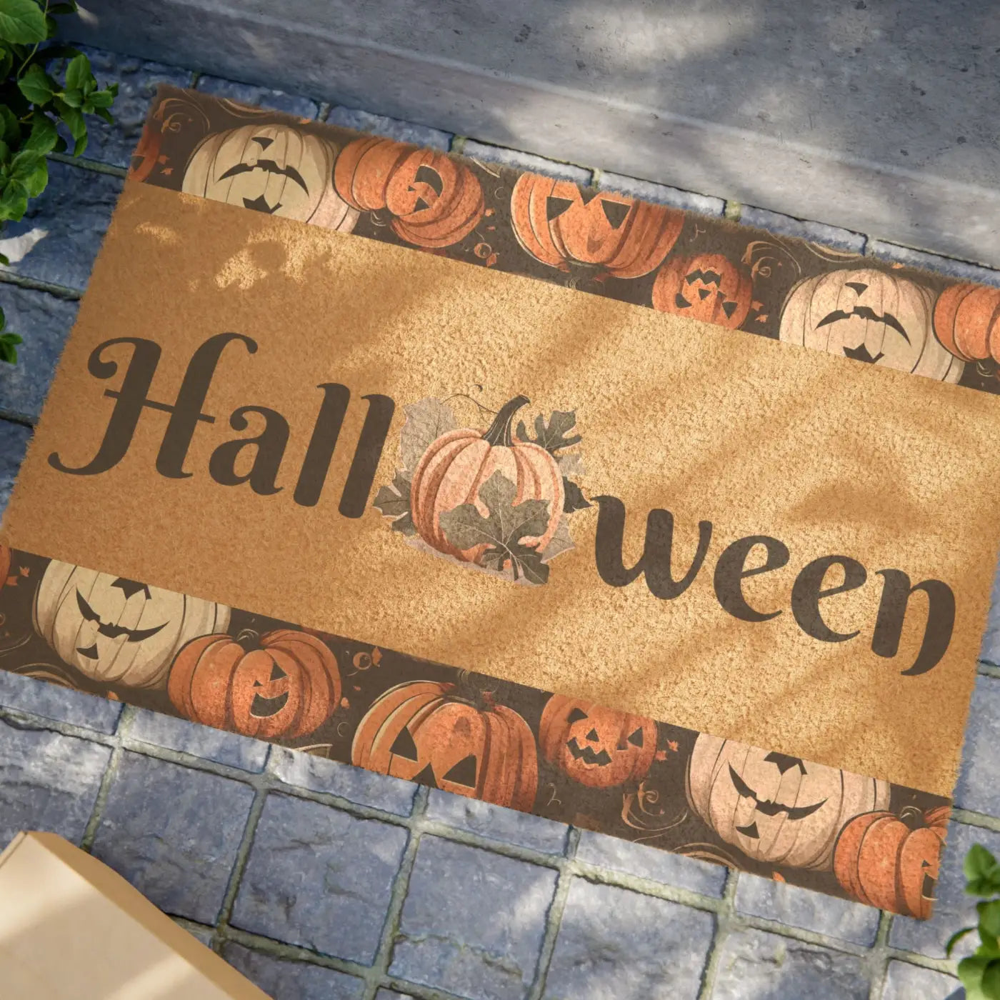 Custom Halloween Pumpkins Doormat - Tufted Coir Coconut - DipaliZ