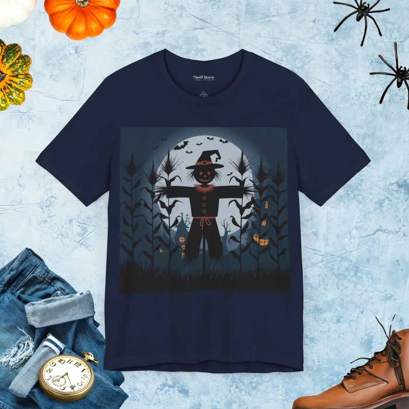 Spooky Scarecrow Unisex Jersey Short Sleeve Tee - Halloween - DipaliZ