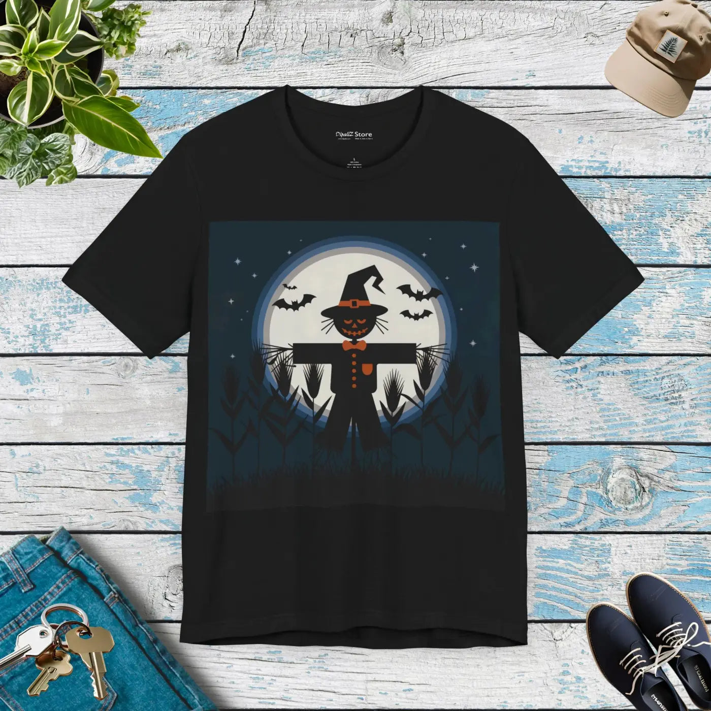 Spooktacular Halloween Scarecrow Unisex Jersey Tee - DipaliZ