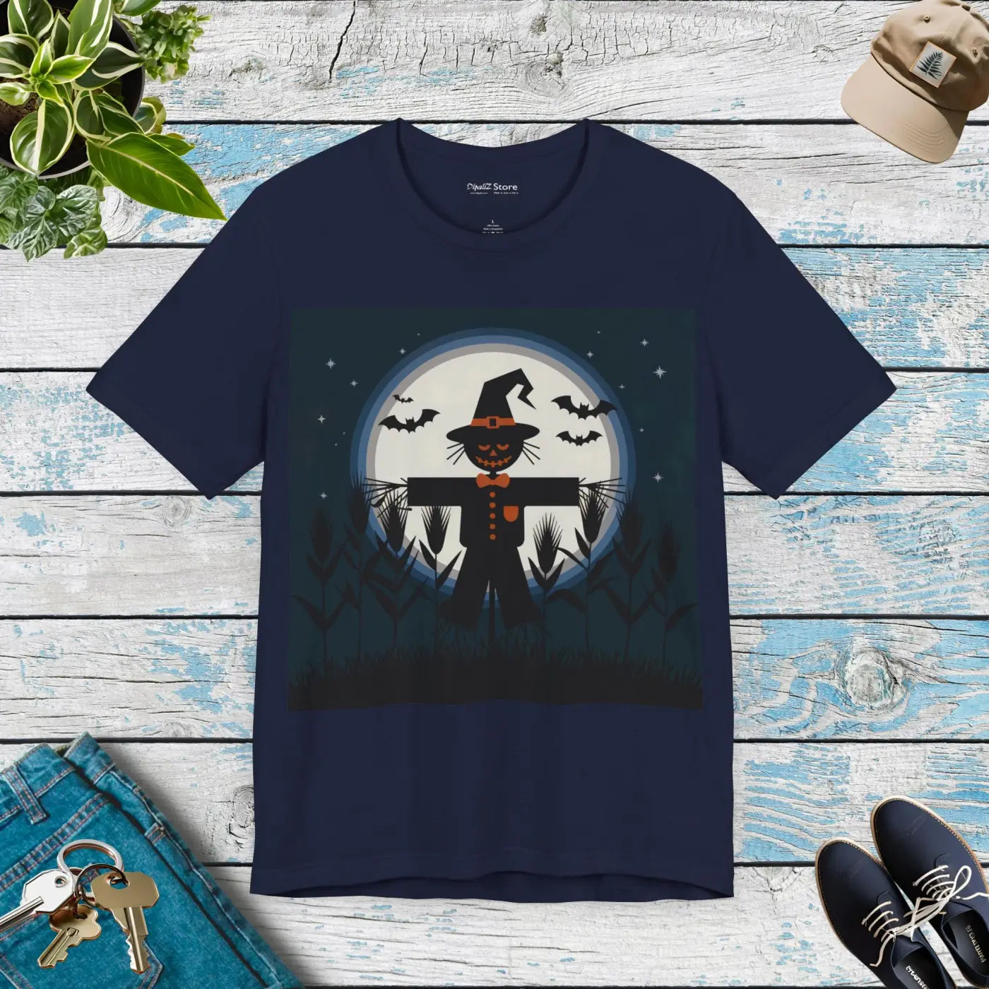 Spooktacular Halloween Scarecrow Unisex Jersey Tee - DipaliZ