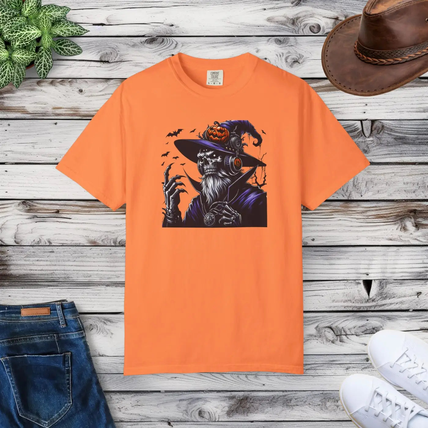 Halloween Skeleton Witch Comfort Colors Tee - Unisex - DipaliZ