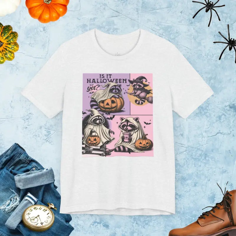 Spooky Raccoon Jersey Short Sleeve Tee - Halloween Ready - DipaliZ