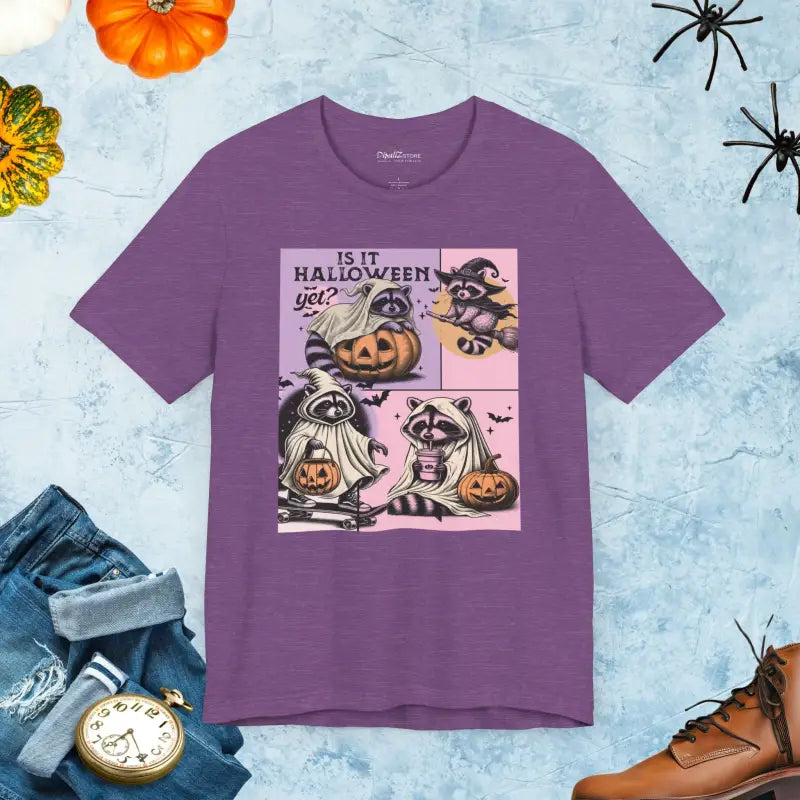 Spooky Raccoon Jersey Short Sleeve Tee - Halloween Ready - DipaliZ