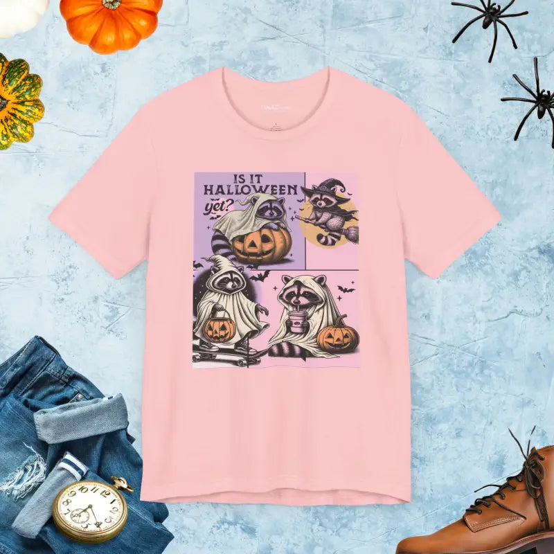 Spooky Raccoon Jersey Short Sleeve Tee - Halloween Ready - DipaliZ