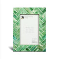 Picture Frame Green Leaf Collection Bone Inlay Green & White – 4x6"