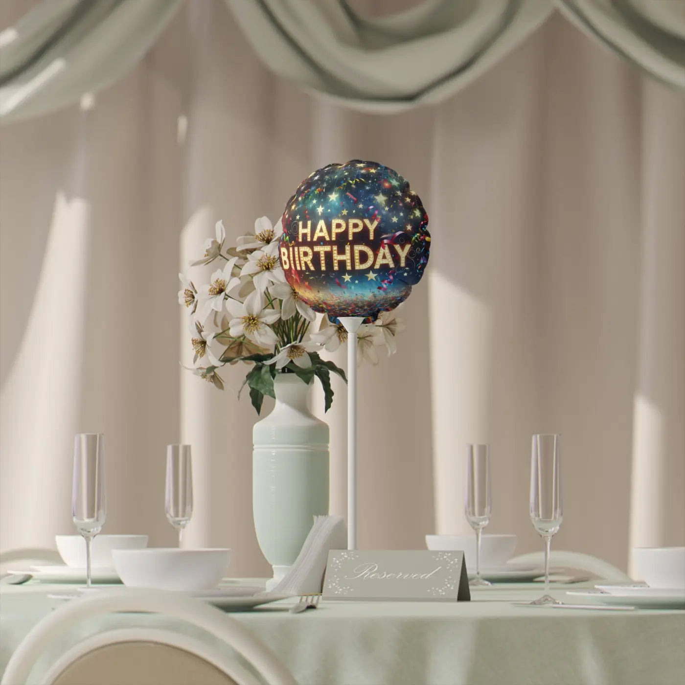 Festive Round Balloons - Happy Birthday Party Decor - DipaliZ