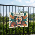 Happy Diwali Matte Banner - Laxmi Feet Vinyl Design - DipaliZ