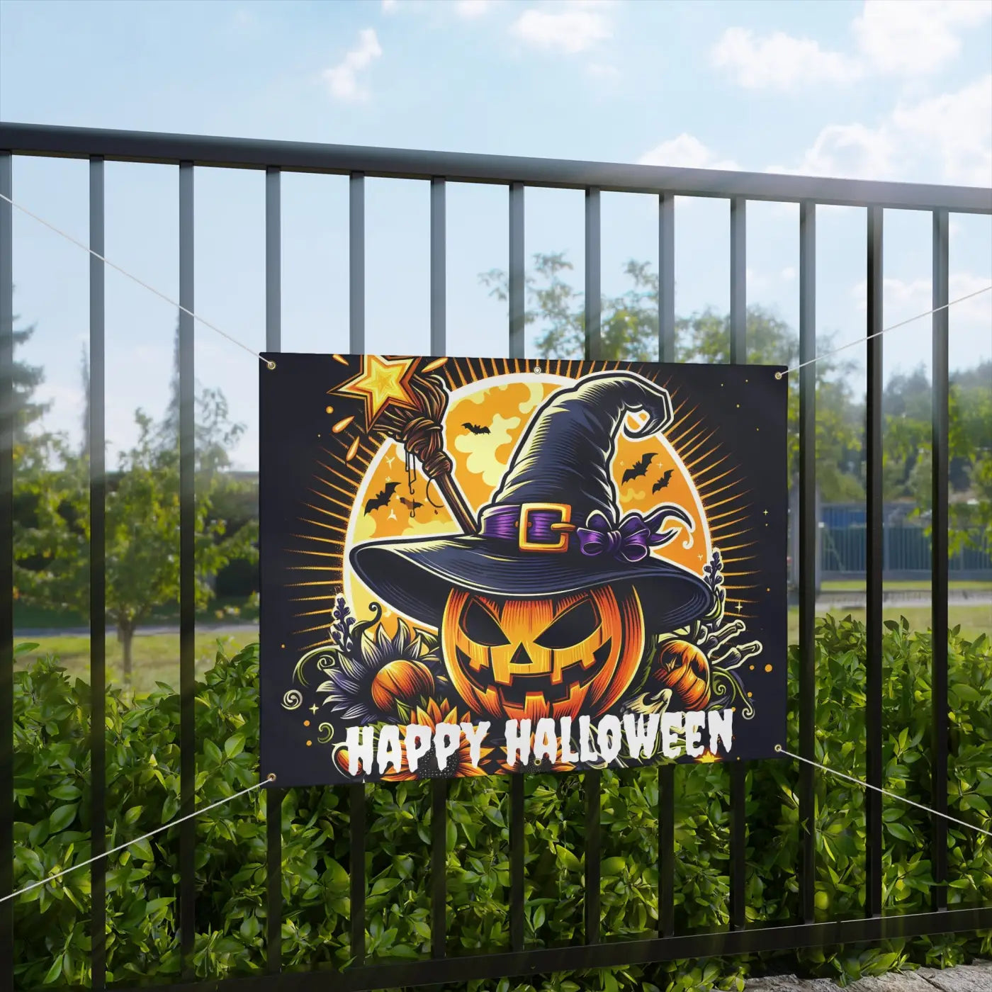 Spooky Matte Vinyl Halloween Banner - Block-Out Scrim - DipaliZ