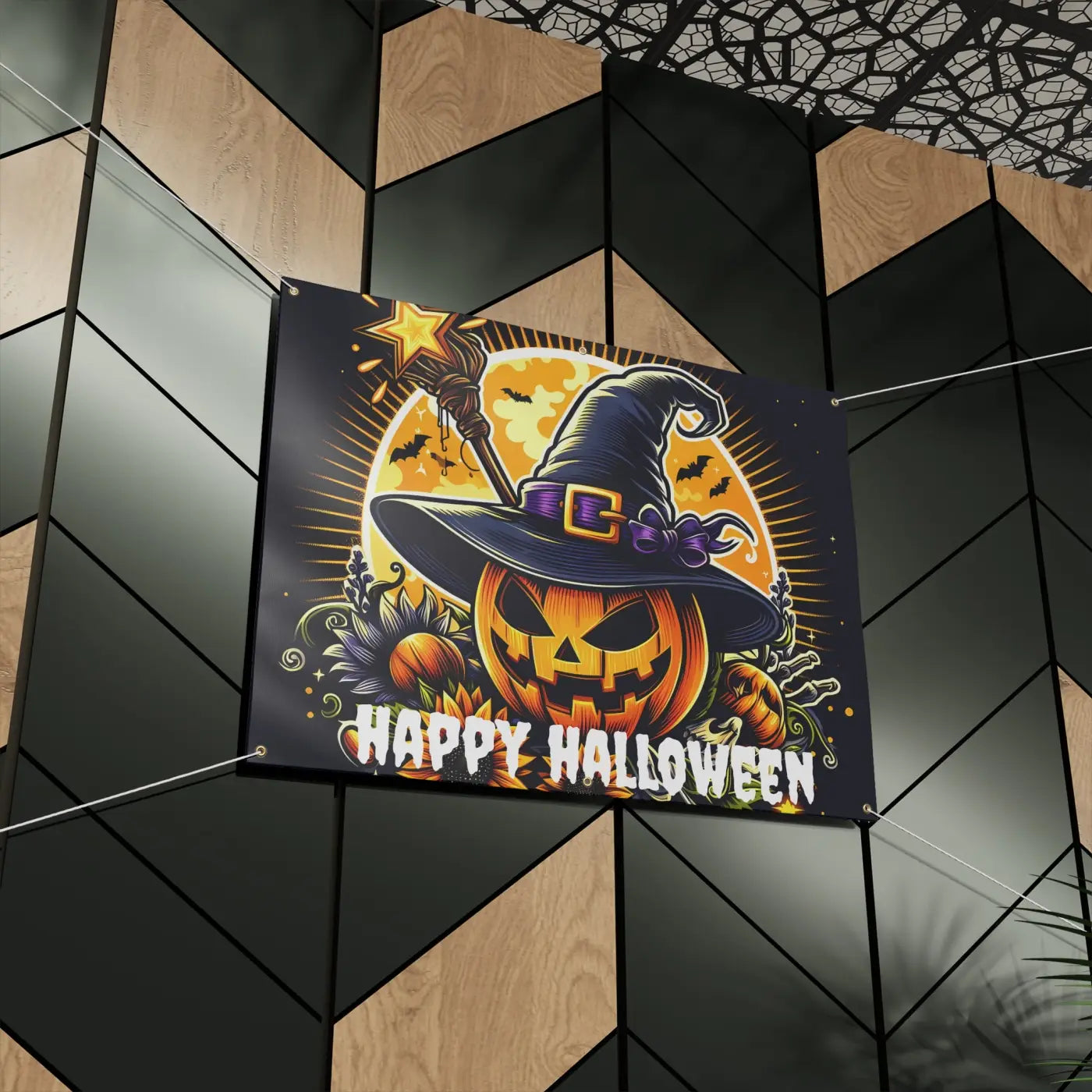 Spooky Matte Vinyl Halloween Banner - Block-Out Scrim - DipaliZ