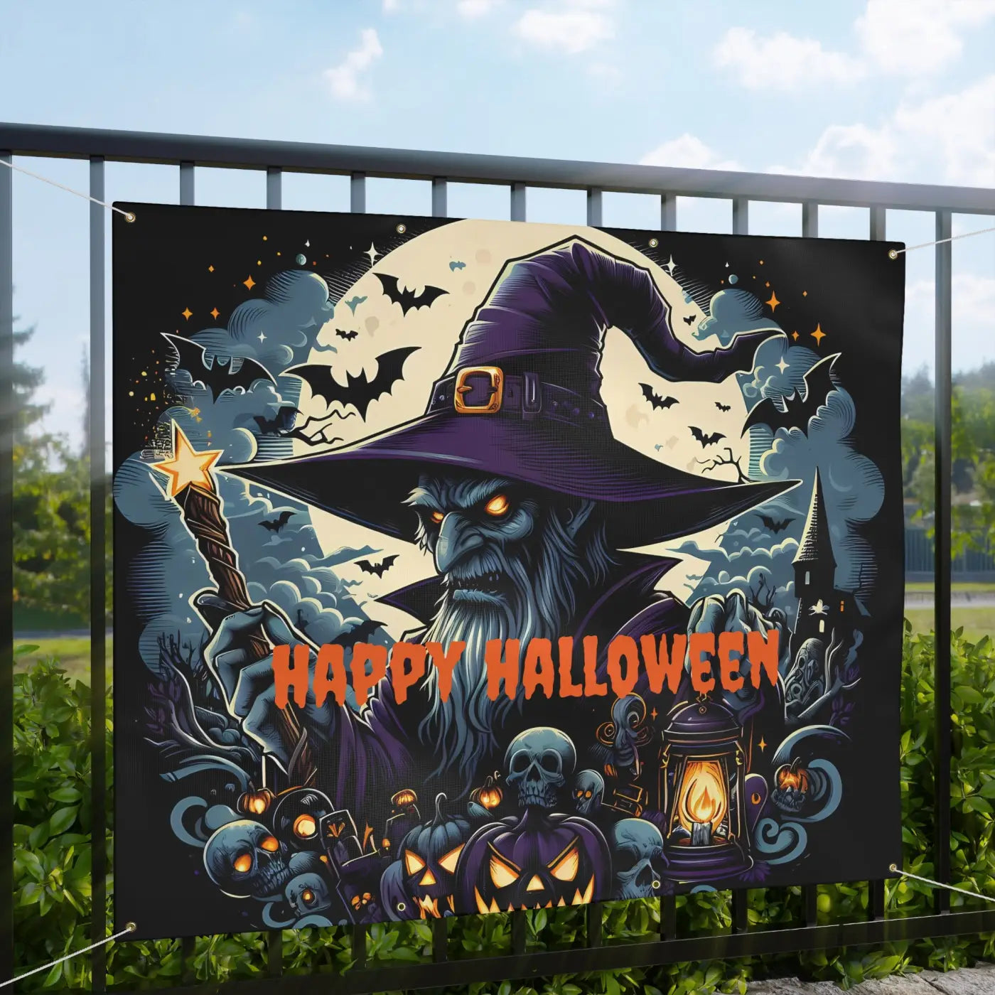 Spooky Halloween Matte Banner - 15oz Block-Out Scrim - DipaliZ