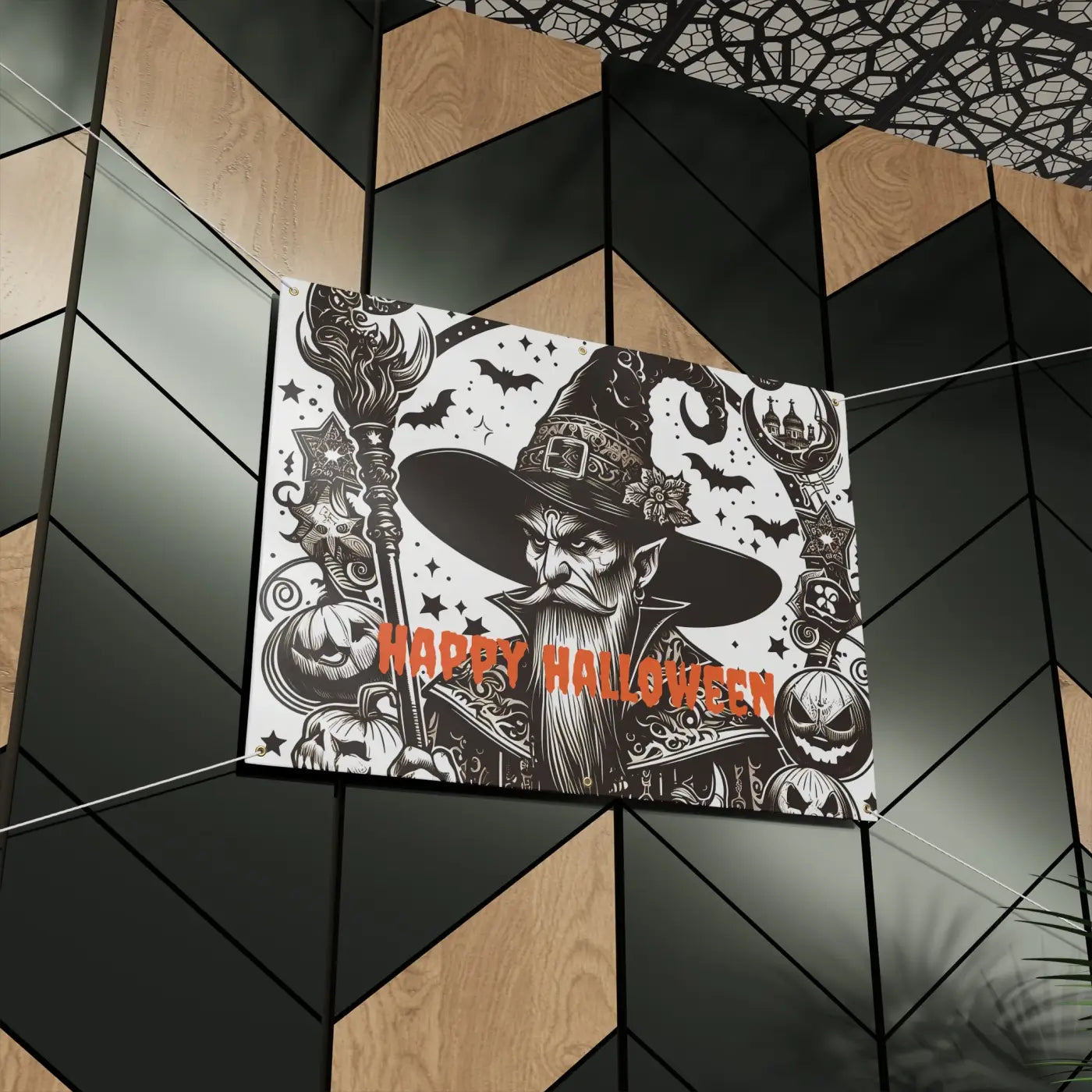 Happy Halloween Block-Out Scrim Vinyl Banner - DipaliZ
