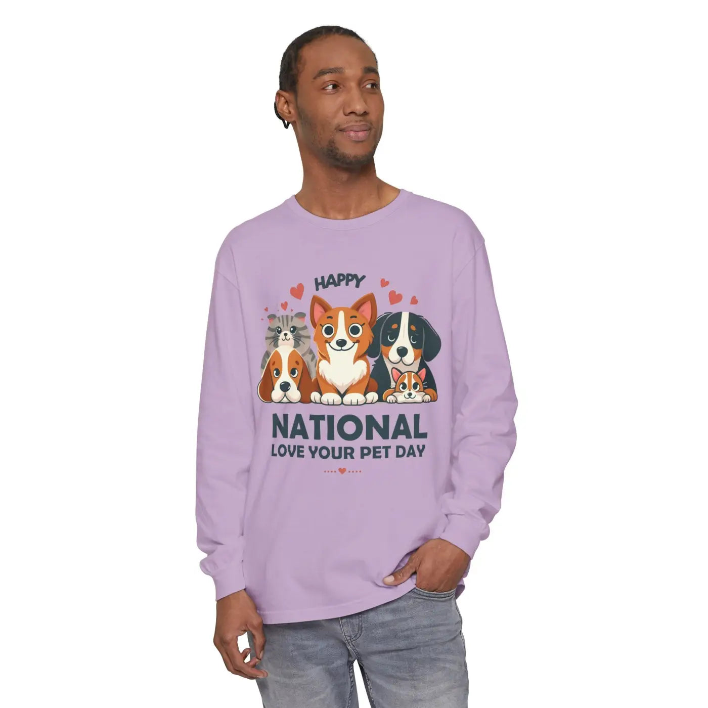 Happy National Love Pet Day Long Sleeve Tee - DipaliZ
