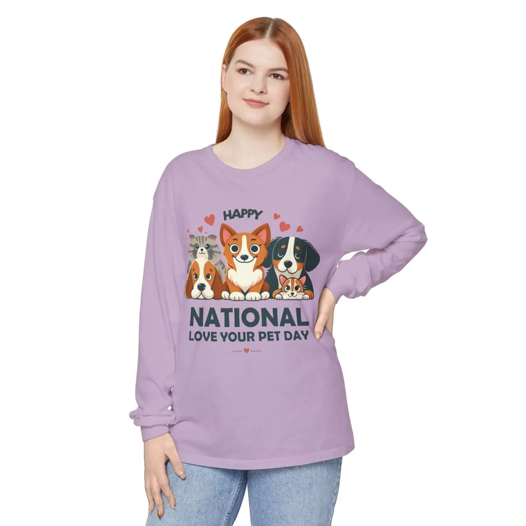Happy National Love Pet Day Long Sleeve Tee - DipaliZ
