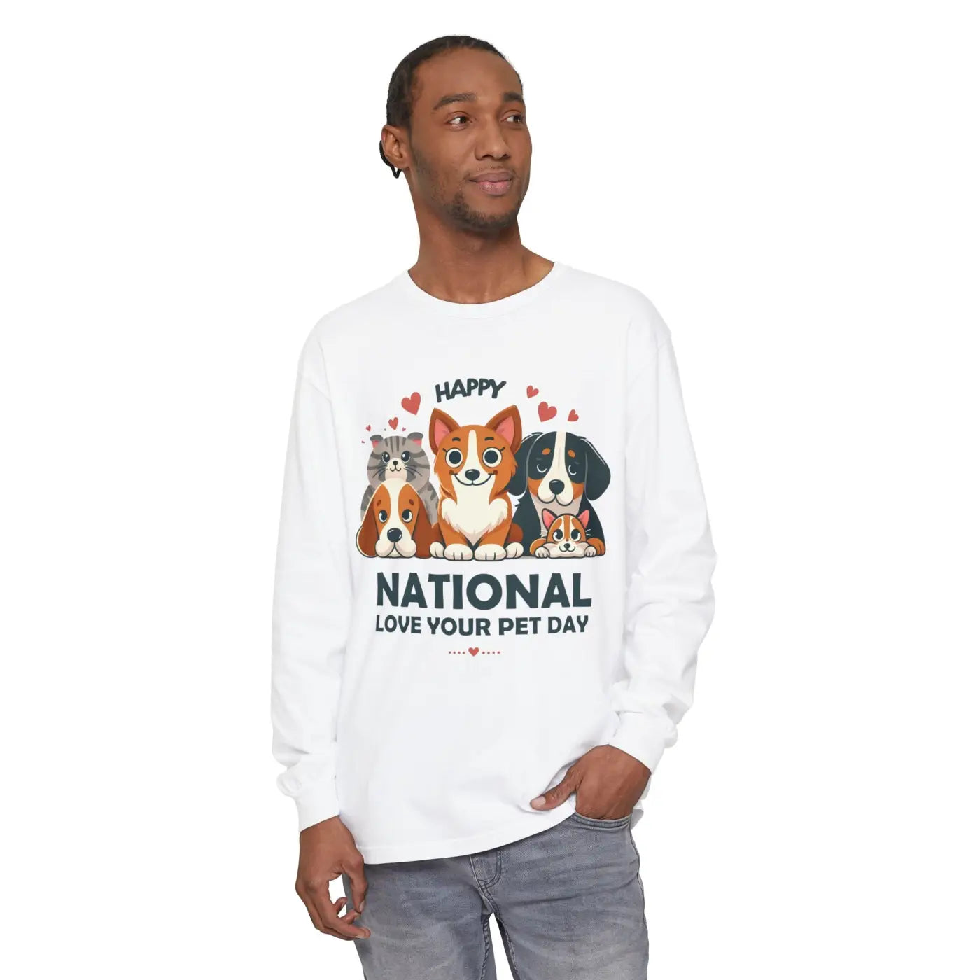 Happy National Love Pet Day Long Sleeve Tee - DipaliZ
