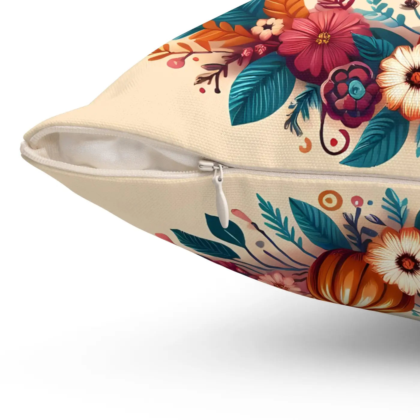 Cozy Thanksgiving Polyester Pillow - Happy Turkey Design - DipaliZ