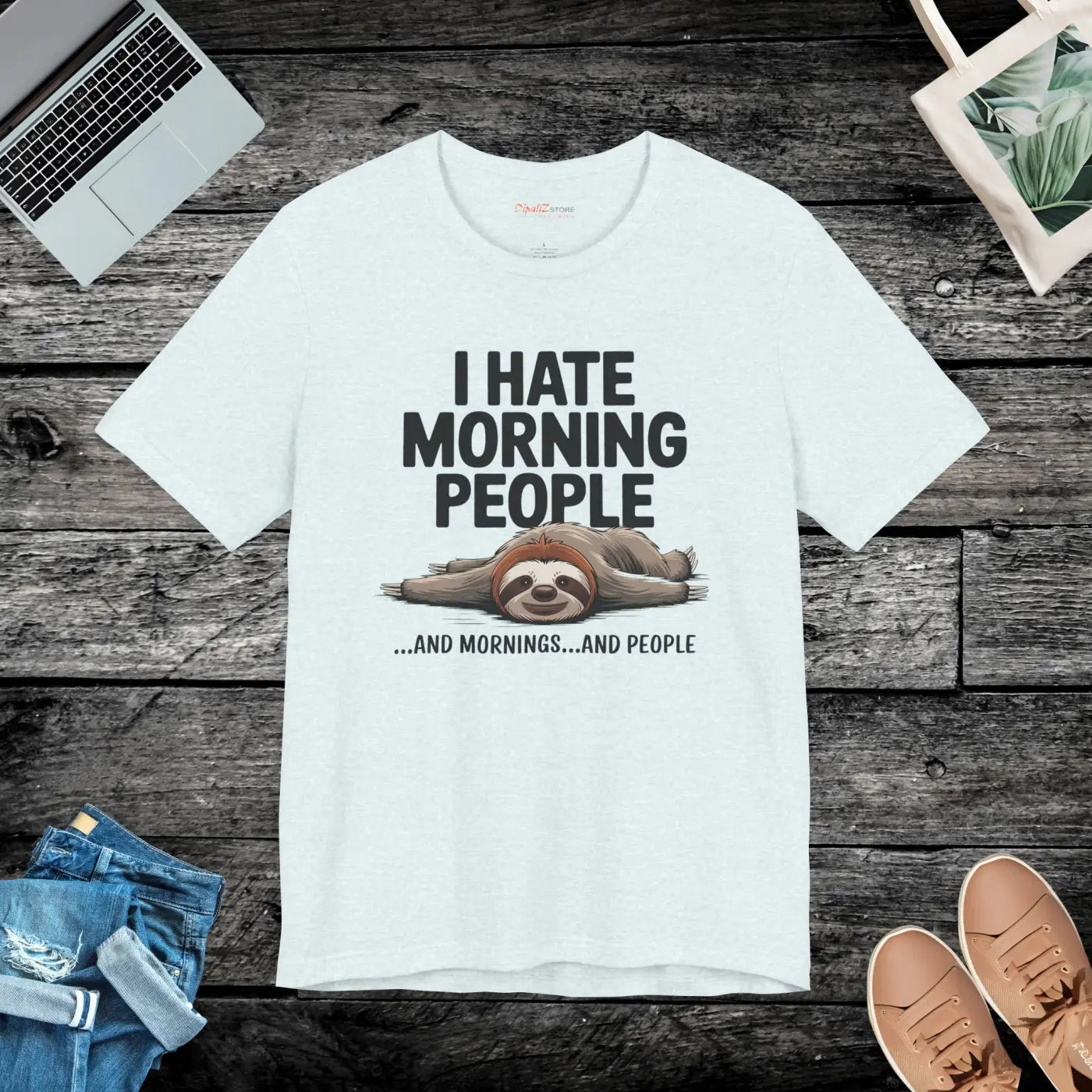 Hate Morning People Sloth Unisex Jersey Short Sleeve Tee - DipaliZ