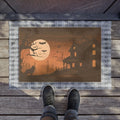 Spooky Coir Coconut Fiber Doormat - Halloween Black Vinyl Backing - DipaliZ