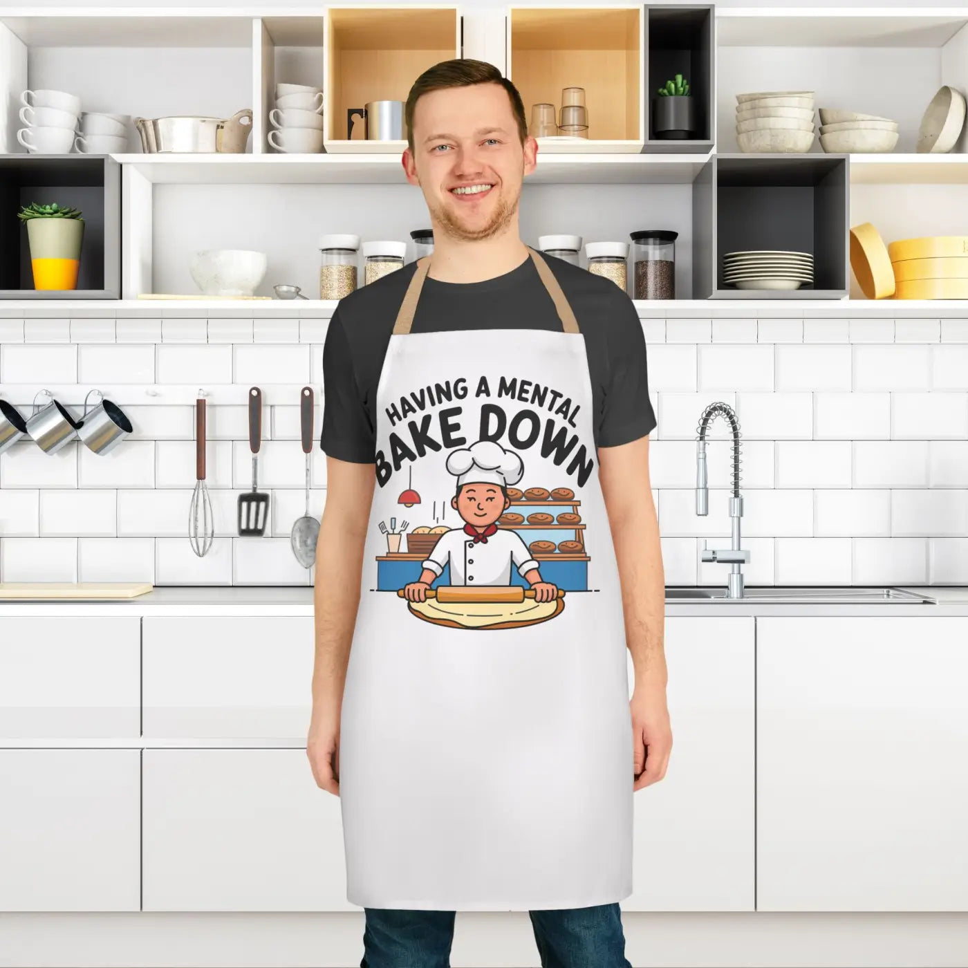 Colorful Mental Bake Apron - Tie-Back Closure Kitchen Style - DipaliZ