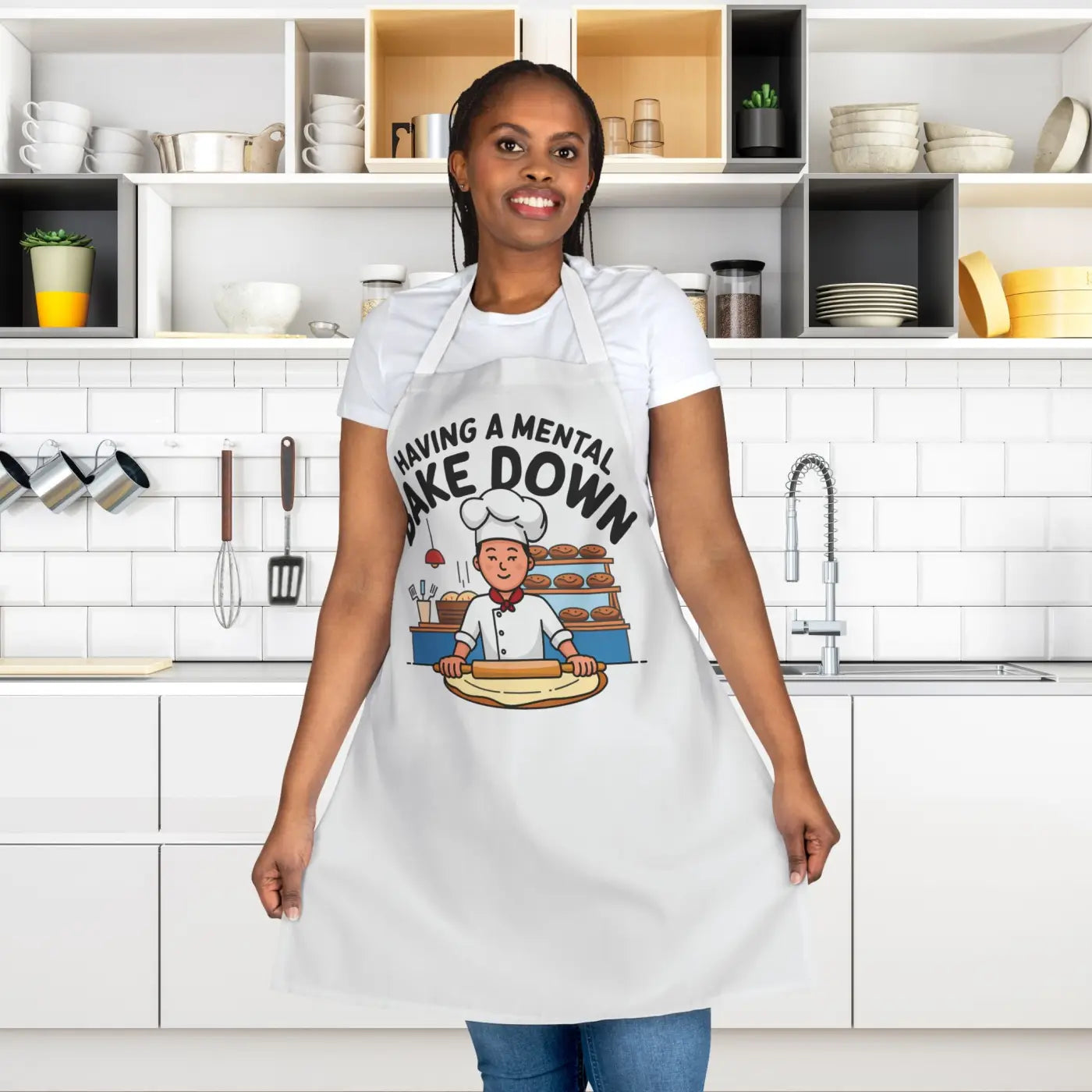 Colorful Mental Bake Apron - Tie-Back Closure Kitchen Style - DipaliZ